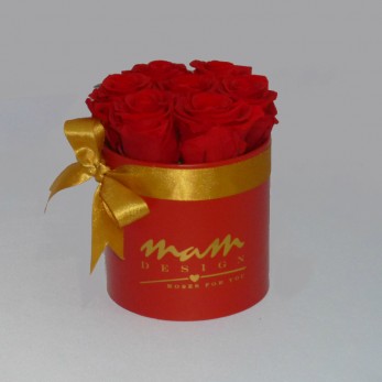 Stabilizované ruže - malý box červený - červené ruže